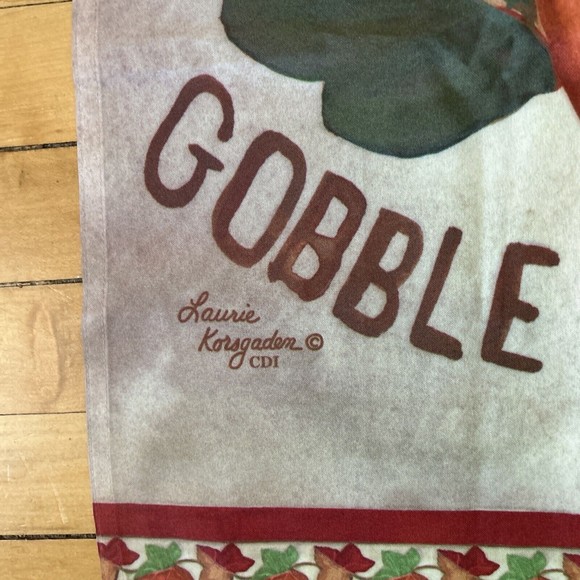 Pilgrim Turkey Yard Flag  18" x 12” Laurie Korsgaden CDI Thanksgiving Fall Decor - Picture 5 of 7